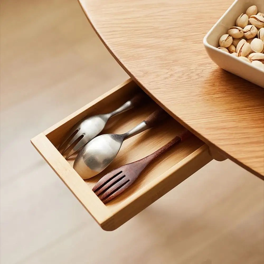 small wooden hidden cutlery drawer
