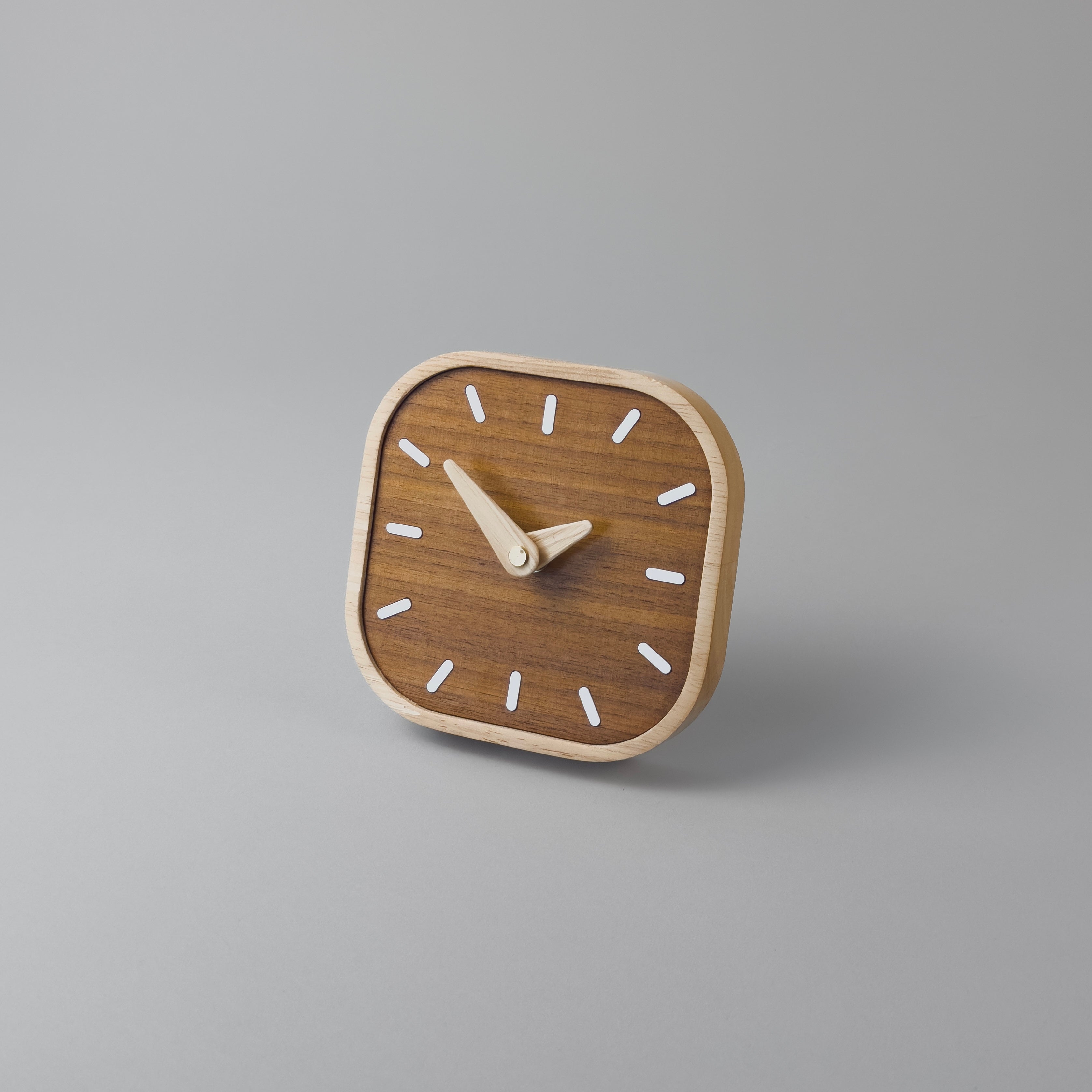 Modern Wood Silent Desk Clock | Non-Ticking Small Wooden Clocks