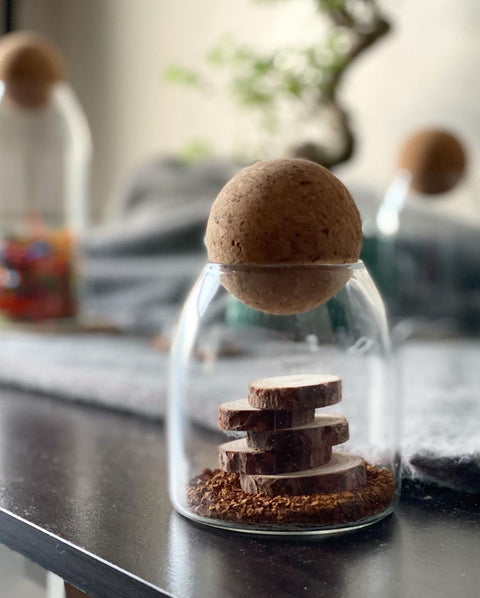 Cork ball lid glass jars