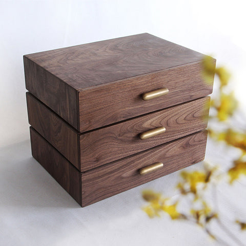 Portable mini wooden storage drawers