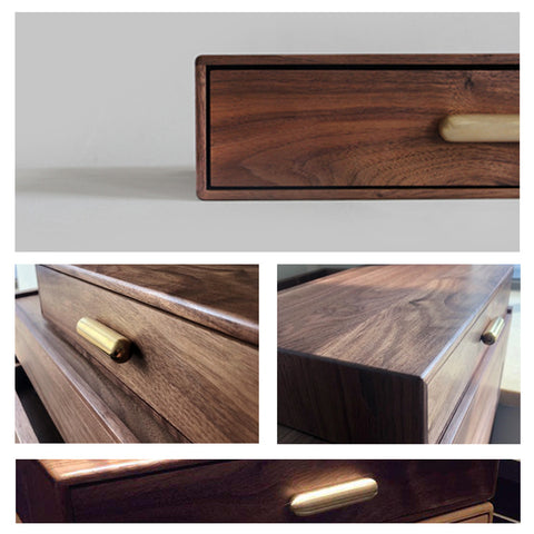 Stackable modular walnut wood organisers