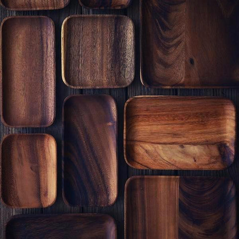 fine dining wooden plates