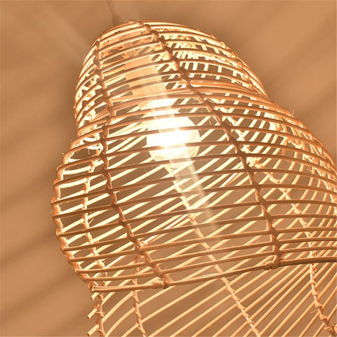 Spiral Shell Wicker Ceiling Light