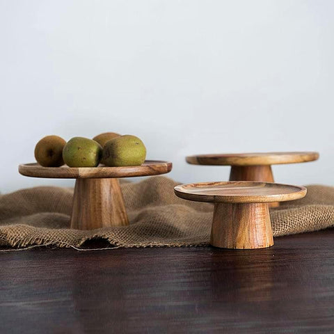 Farmhouse Cake Stand | Walnut Wood