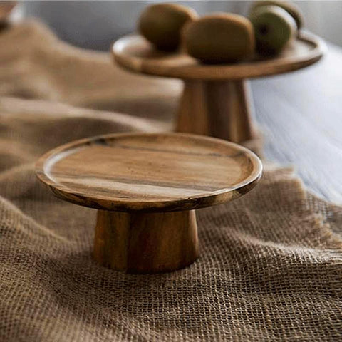 Farmhouse Cake Stand | Walnut Wood