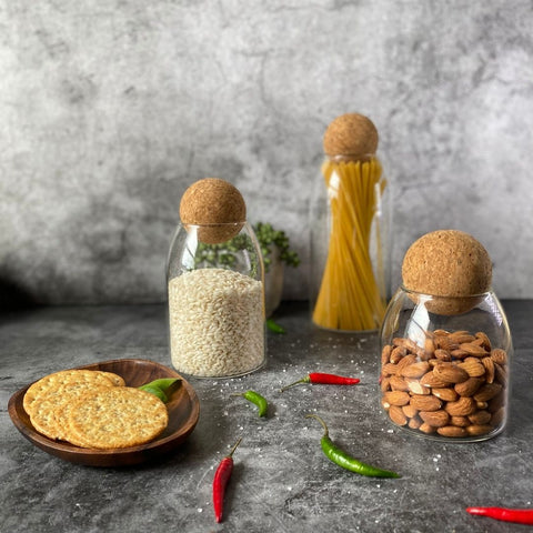 Are glass jars with cork lids safe for canning and storing food?