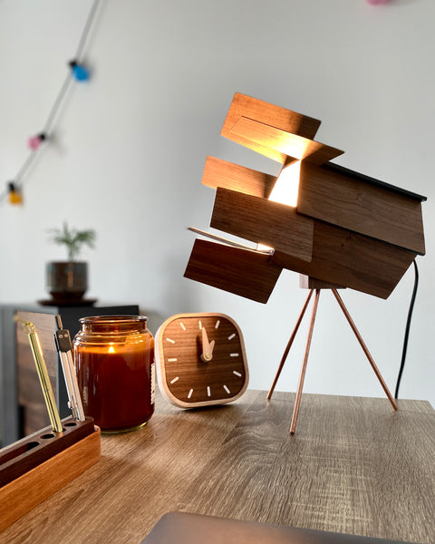 Modern Wooden Lighting & Clocks