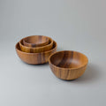 Wooden nesting bowls - wood serving bowls for salads, pasta, soups and more