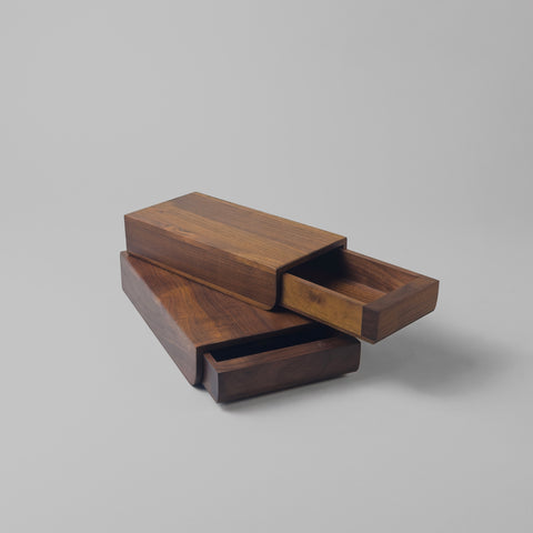Under desk hidden storage drawers - black walnut wood