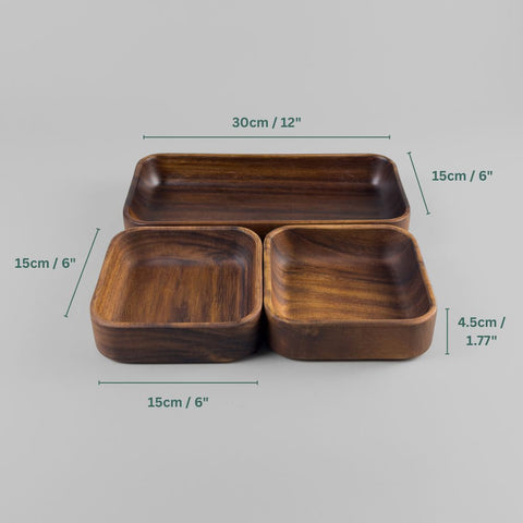 Black walnut modular desk organizing trays size reference - Wondrwood