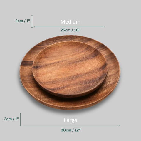 large wooden charger plates - size and dimension guide for Wondrwood plates