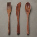 reusable wooden cutlery set