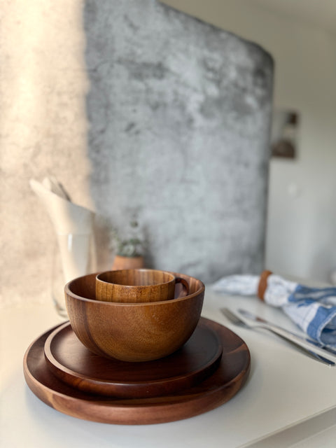 Acacia Wood Diningware Set