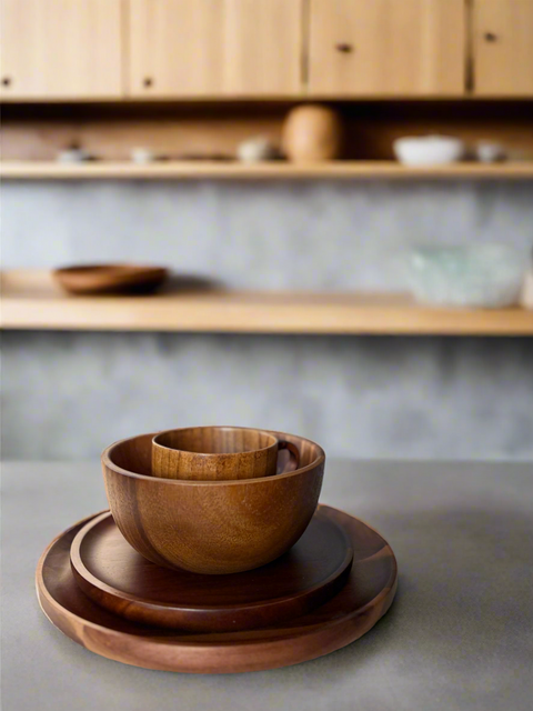 Acacia Wood Diningware Set