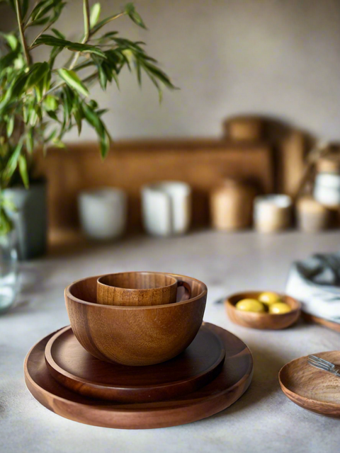 Acacia Wood Diningware Set