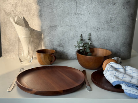 Acacia Wood Diningware Set