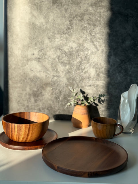 Acacia Wood Diningware Set