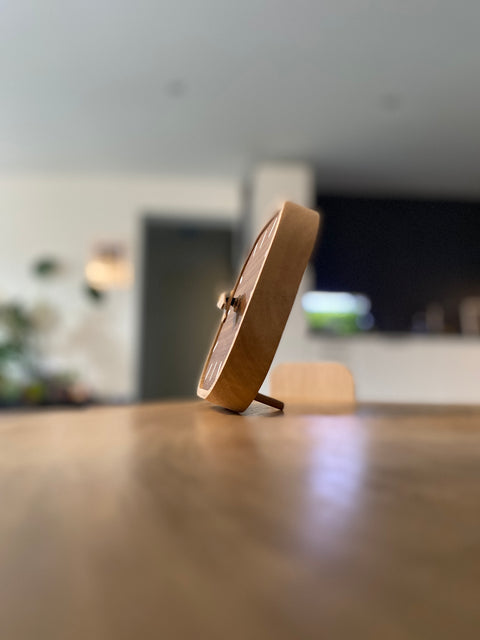 Minimalist clock made of wood