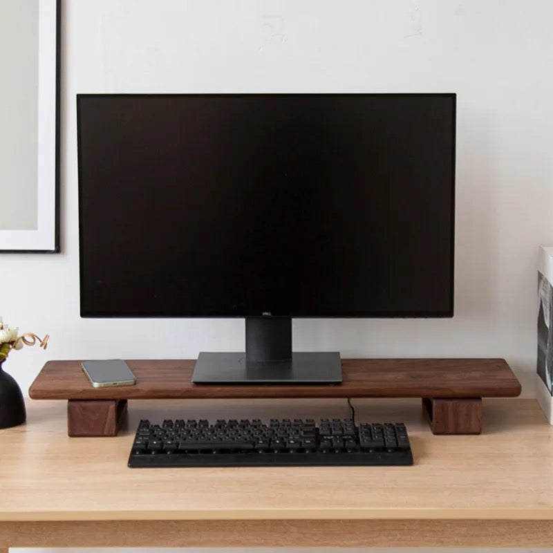 Monitor Stand - Wooden Desk Shelf
