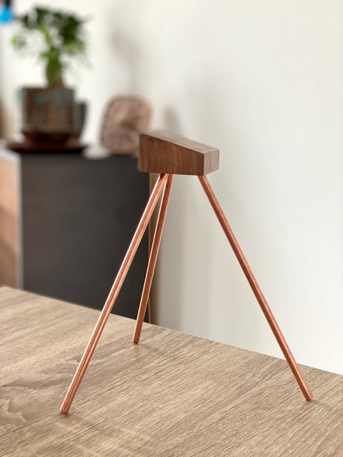 Lumière Lamp | Walnut & Copper Stage Lamp