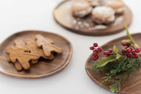 Wood plates and bowls - acacia, walnut and jujube wood tableware