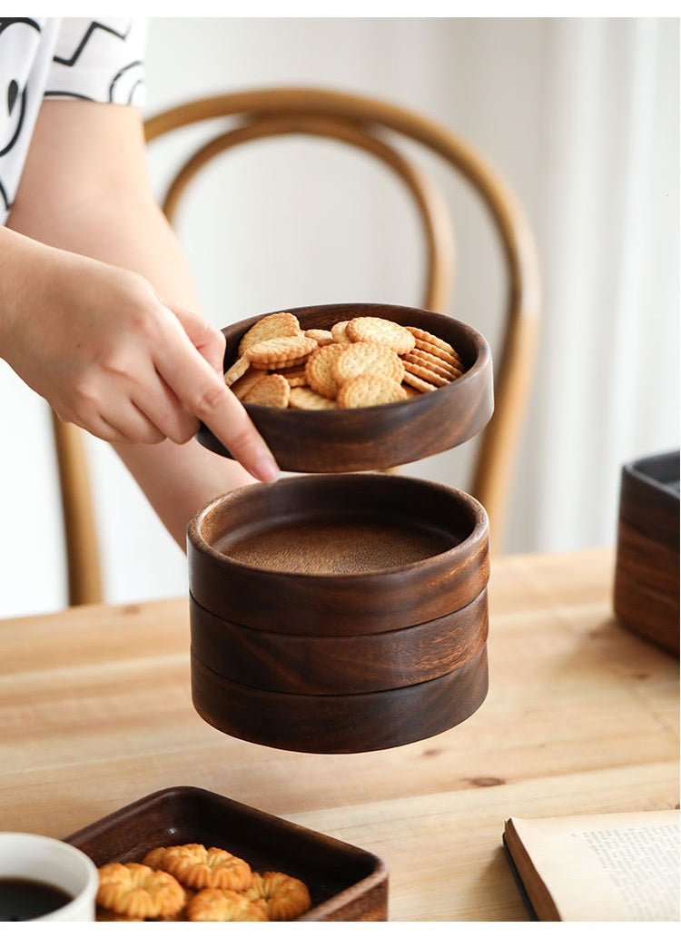 small round wooden serving trays 