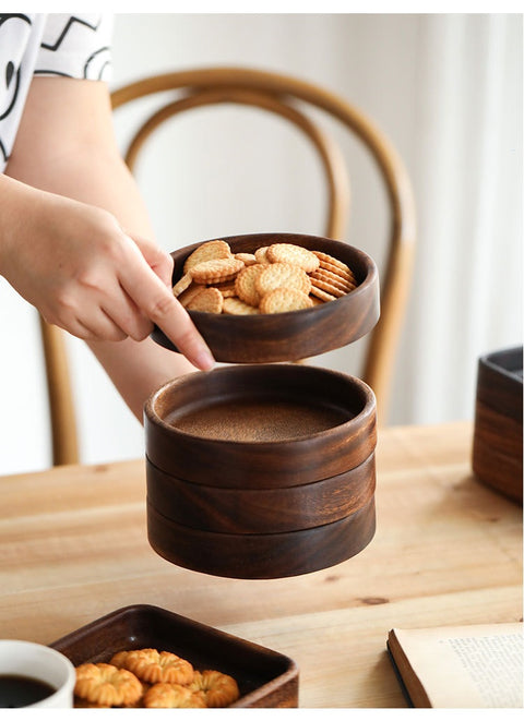 small round wooden serving trays 