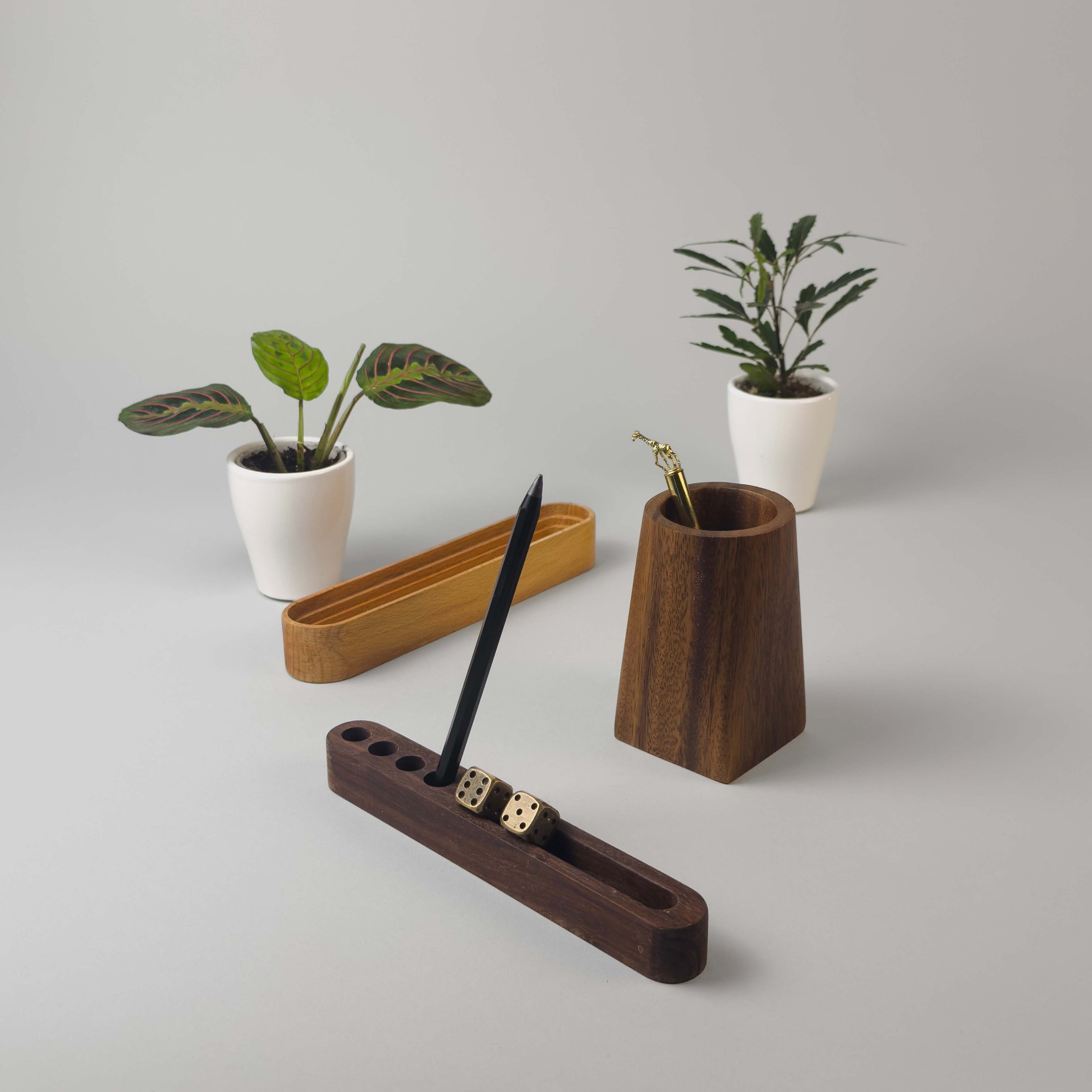 The Task Block | Dual-Layer Wooden Desk Organiser | Black Walnut ...