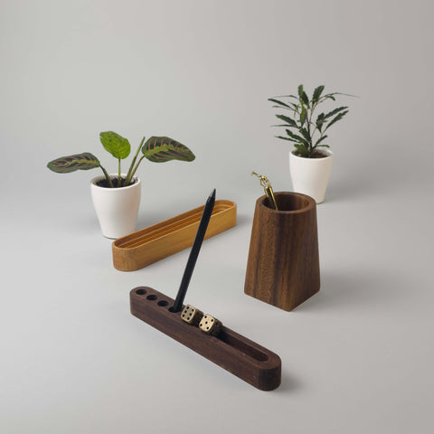 Minimal wooden desk organizers and desk accessories for versatile, tactile and stylish storage