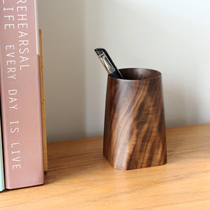 Black Walnut Wood Desktop Penholder  Hollowed-Out From A Solid Piece –  Wondrwood