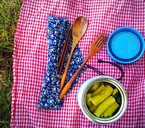 Japanese Style Acacia Cutlery Set