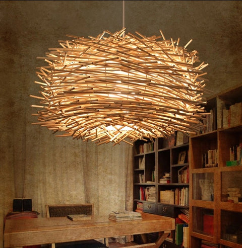 woven wicker pendant light shade