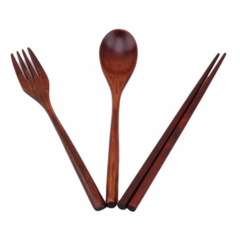 Japanese Style Acacia Cutlery Set