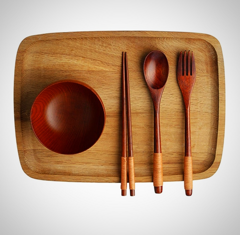 Japanese Style Acacia Cutlery Set