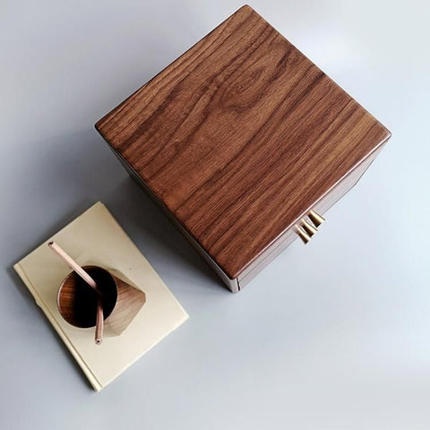 Desktop Chest In Black Walnut | 3-Drawer