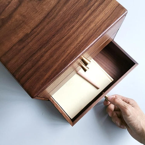 Desktop Chest In Black Walnut | 3-Drawer