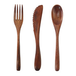 reusable wooden cutlery set