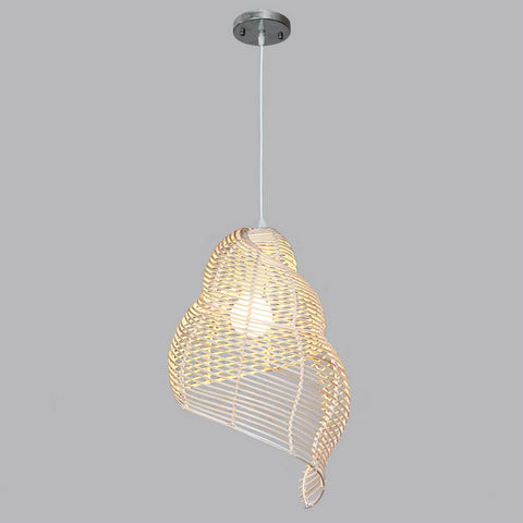 Spiral Shell Wicker Ceiling Light