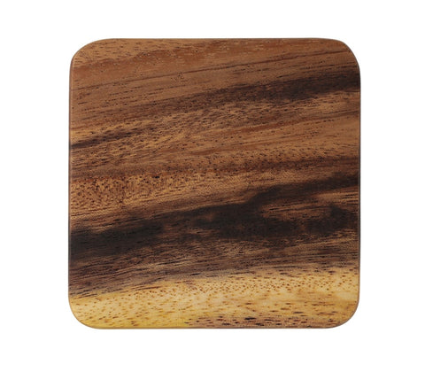 square acacia wood coasters