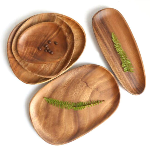 Natural Contour Acacia Plates