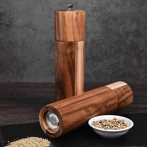 Wood salt and pepper grinders with ceramic grinder