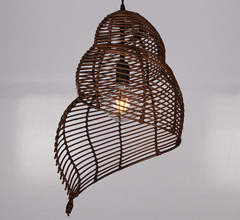 Spiral Shell Wicker Ceiling Light