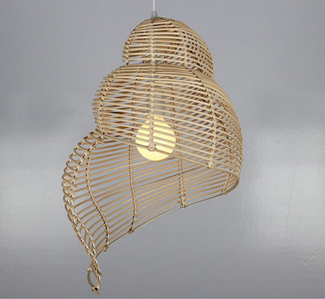 Spiral Shell Wicker Ceiling Light