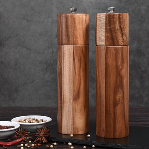 wooden salt and pepper grinders