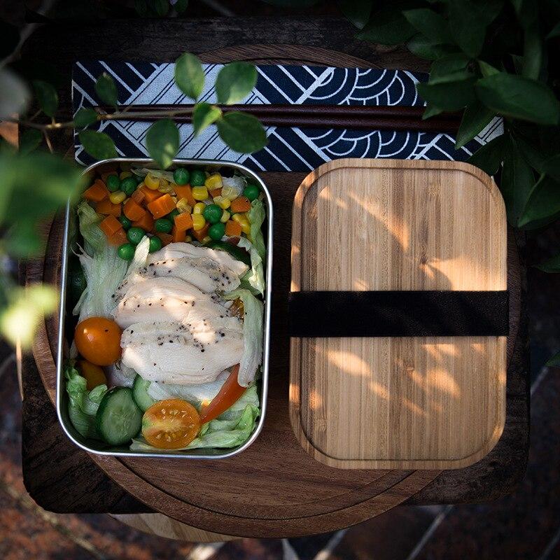 Personalised Bamboo Lunch Boxes Reusable Travel Cutlery Set Work / School Lunch  Box Plastic Free Eco-friendly Christmas Gift 
