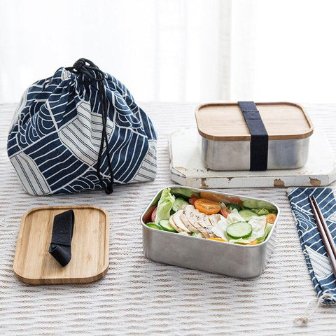 Stainless Steel & Bamboo Lunch Boxes