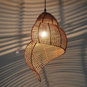 Spiral Shell Wicker Ceiling Light