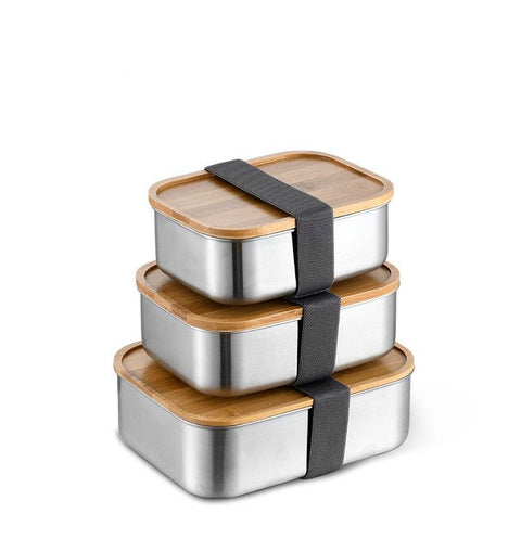 Stainless Steel & Bamboo Lunch Boxes