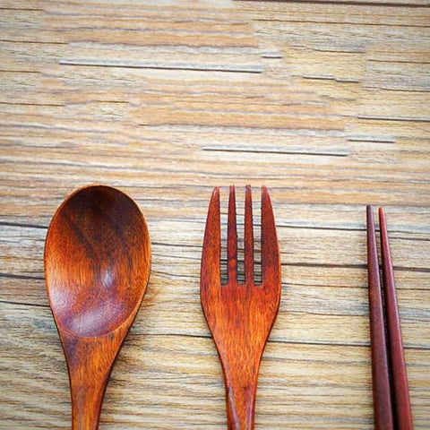 Japanese Style Acacia Cutlery Set