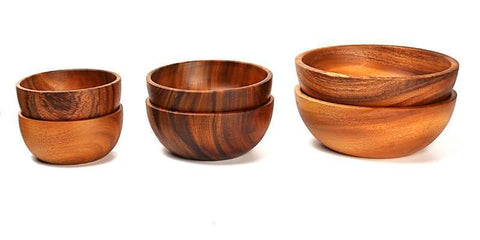 Solid Acacia Salad Bowls